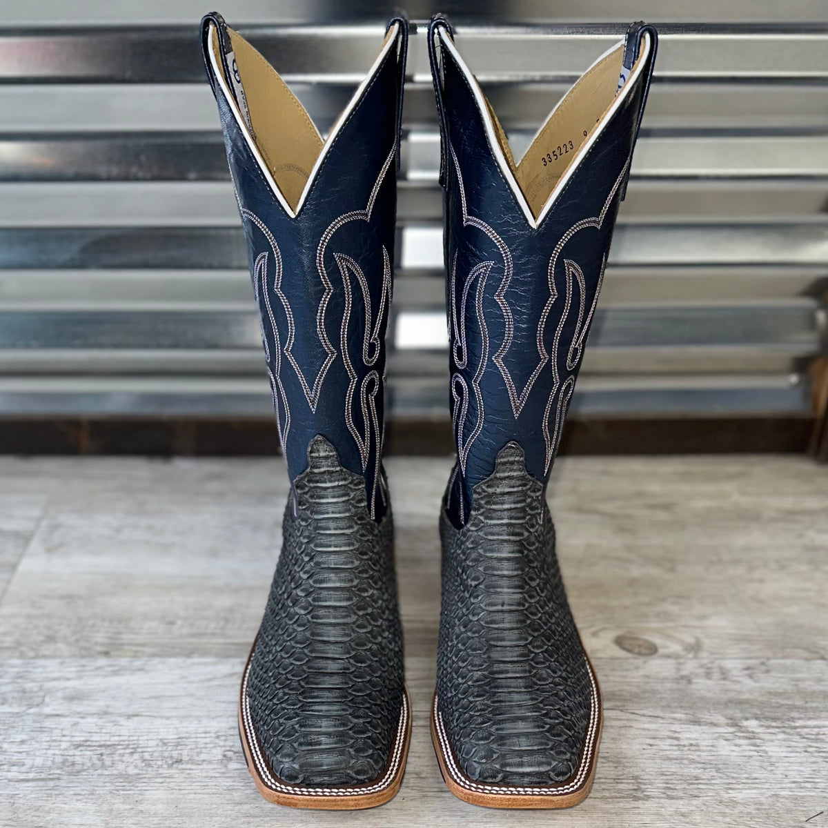 Grey snakeskin cowboy boots best sale