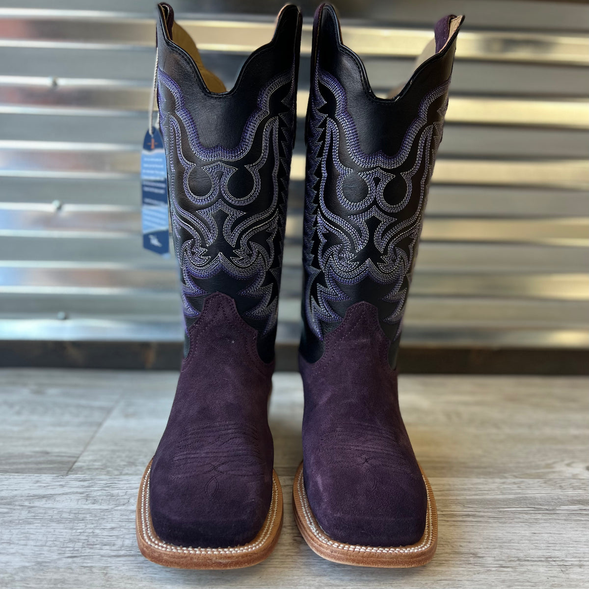 Square toe rough outlet out cowboy boots