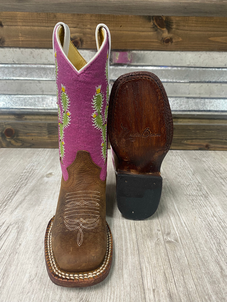 Girls Macie Bean Pickled Pink Square Toe Boots – Martin Boot