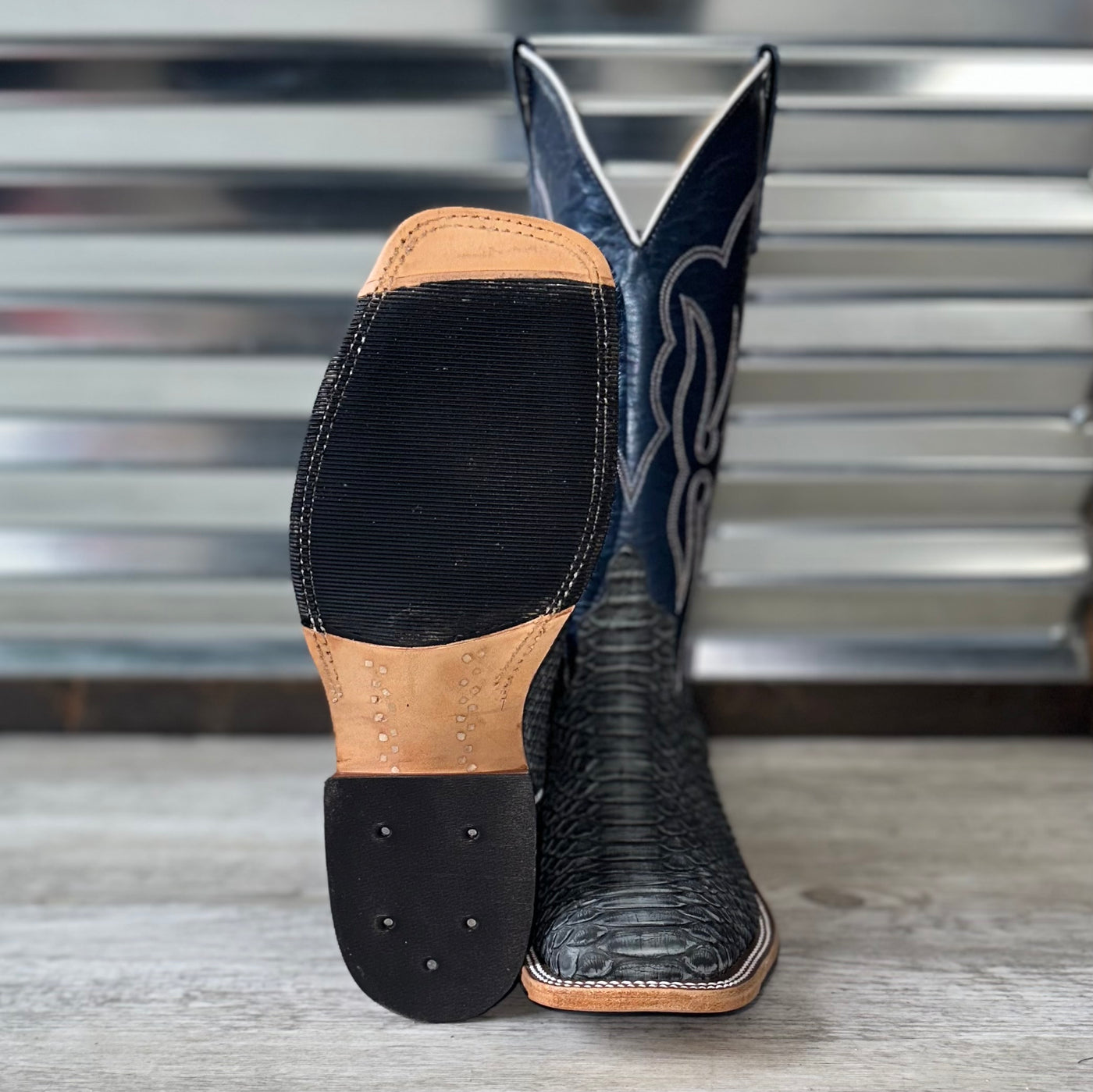 Anderson Bean Grey Rustic Python Boots – Martin Boot Company