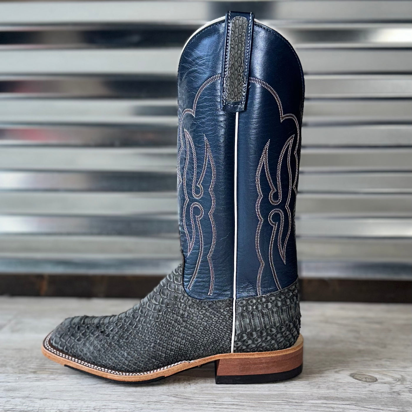 Anderson Bean Grey Rustic Python Boots – Martin Boot Company