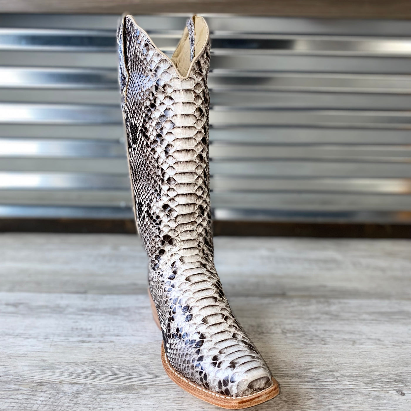 Women's R. Watson Black and White Python Boots – Martin Boot Company