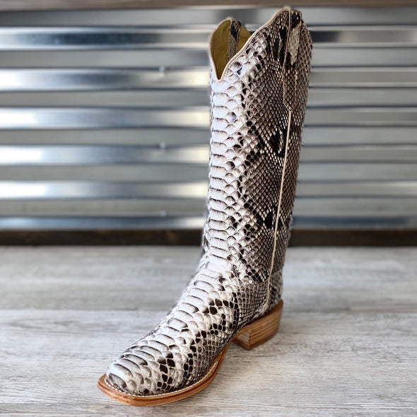 Women's R. Watson Black and White Python Boots