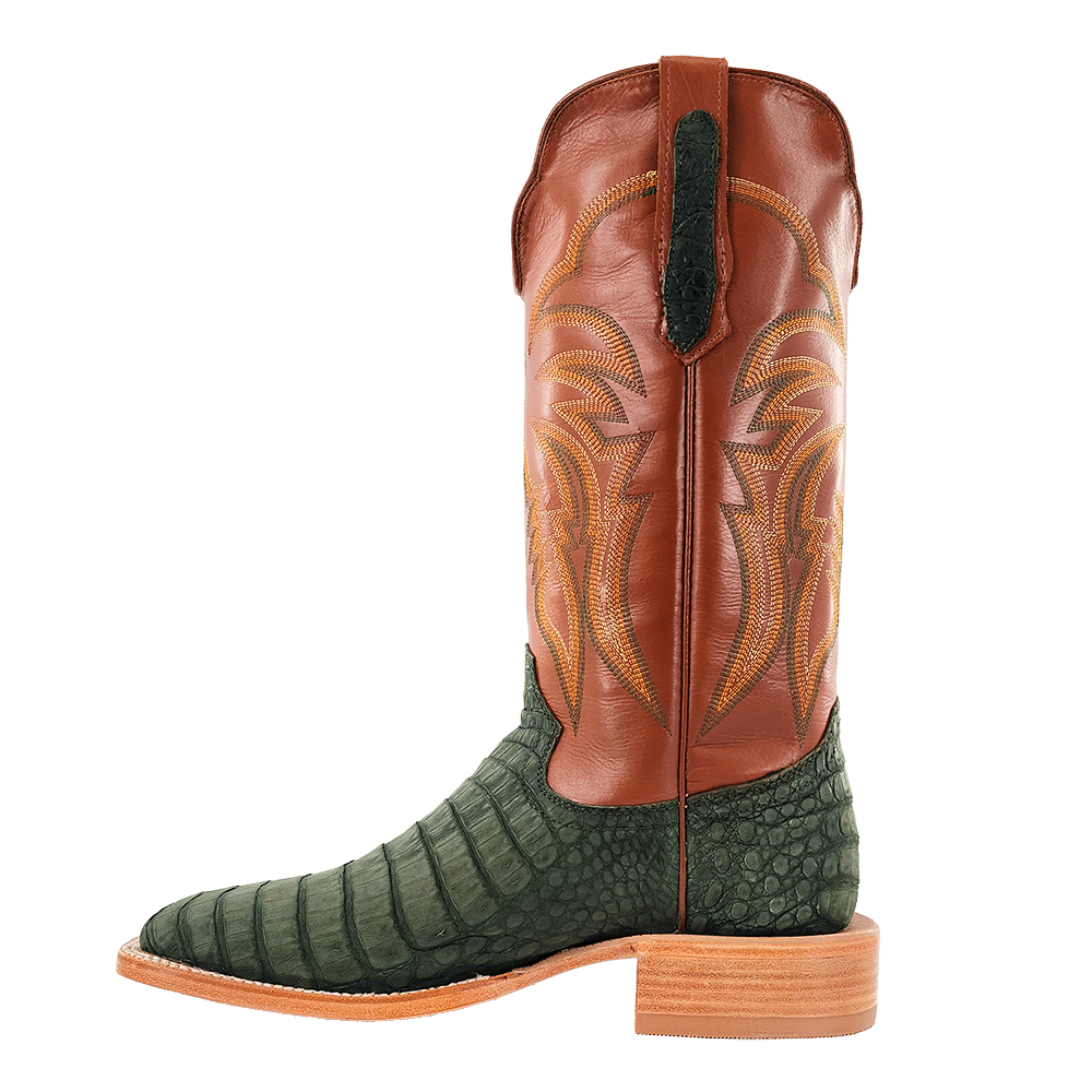 Men's R. Watson Nubuck Olive Green Caiman Boots – Martin Boot Company