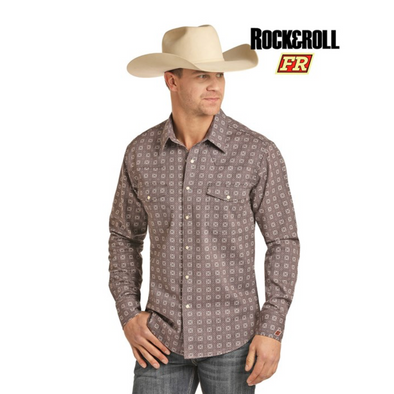 Men's Rock&Roll Denim Long Sleeve FR Shirt - Extended Sizes