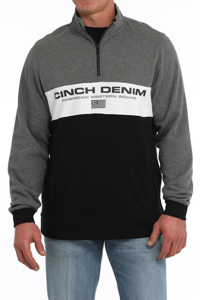 MEN'S CINCH DENIM 1/4 ZIP PULLOVER