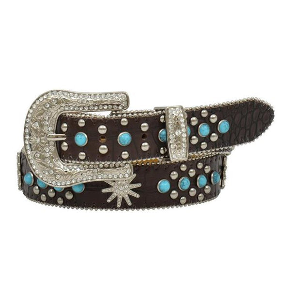 Angel Ranch Kids Belt with Turquoise Studs & Crown