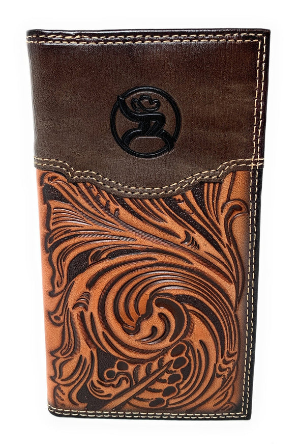 Hooey Tooled Rodeo Wallet Saddle Tan - 2001566W4