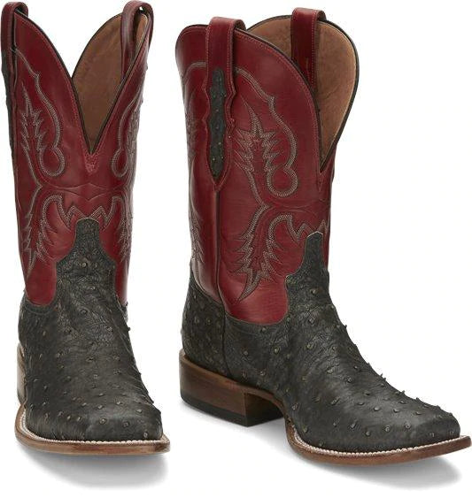 TONY LAMA MEN'S AUGUSTUS GREY OSTRICH BOOTS 6092