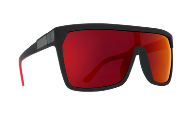 SPY Optic "FLYNN" Soft Matte Black Red Fade with Happy Gray Green with Happy Gray Green with Light Red Spectra Mirror Lens