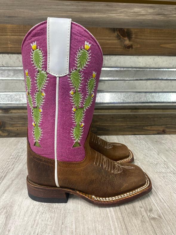 Girls Macie Bean Pickled Pink Square Toe Boots